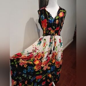 Anthropologie Me 2 Magic Viscose Garden Menagerie Dress